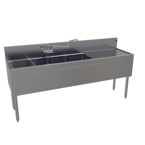 Glastender FSA-72L-S 72" Underbar Sink