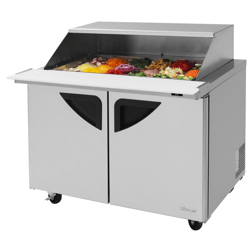 Turbo Air TST-48SD-18-N-SL 48 1/4" 2 Doors 18 Pan Mega Top Sandwich / Salad Prep Table