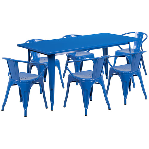 Flash Furniture ET-CT005-6-70-BL-GG Patio Dining Set