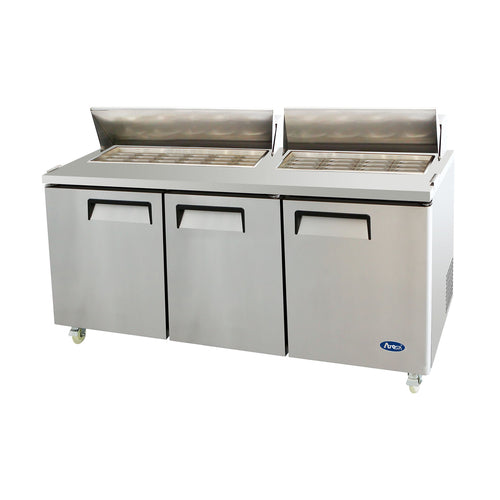 Atosa MSF8308GR 72 3/4" 3 Doors 30 Pan Mega Top Sandwich / Salad Prep Table