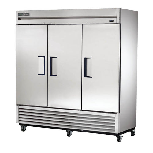 True T-72-HC 78 1/8" 3 Section Solid Door Reach-In Refrigerator