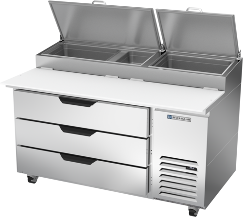 Beverage-Air DPD60HC-3 60" 3 Drawer Pizza Prep Table