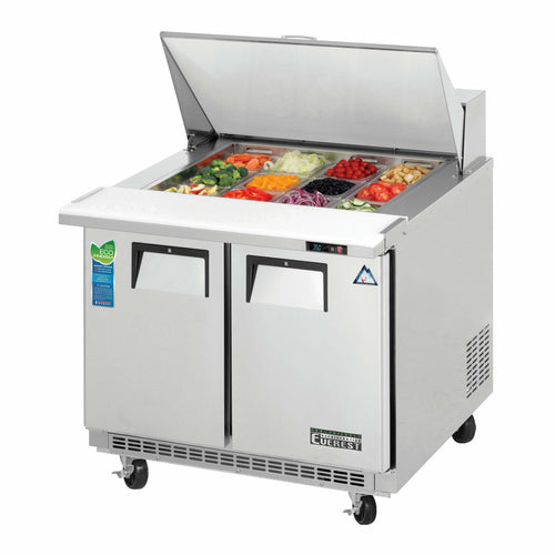 Everest EPBSR2 35 5/8" 2 Doors 12 Pan Mega Top Sandwich / Salad Prep Table