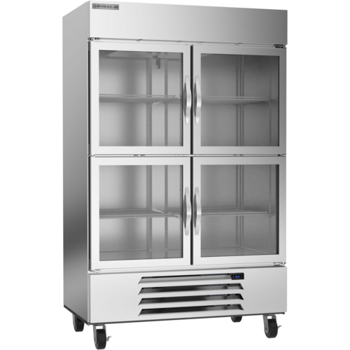 Beverage-Air HBR49HC-1-HG 52" 2 Section Glass Door Reach-In Refrigerator