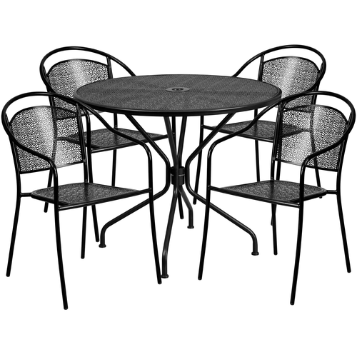 Flash Furniture CO-35RD-03CHR4-BK-GG Patio Dining Set