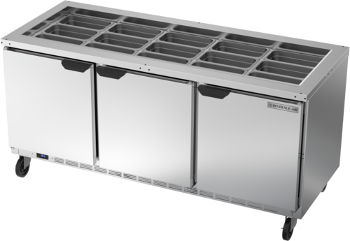 Beverage-Air SPE72HC-S 72 5/8" 3 Doors Sandwich / Salad Prep Table