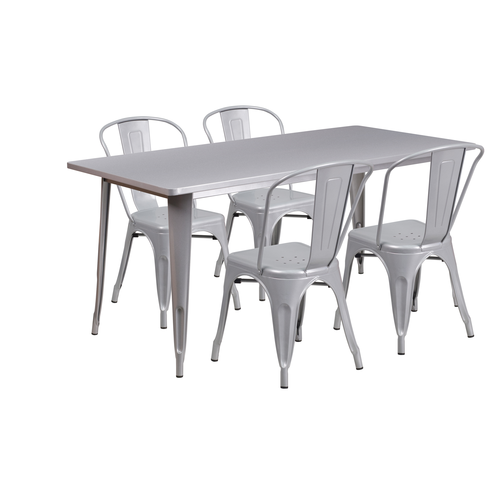 Flash Furniture ET-CT005-4-30-SIL-GG Patio Dining Set