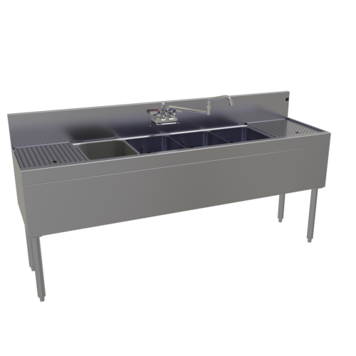 Glastender FSA-72-S 72" Underbar Sink