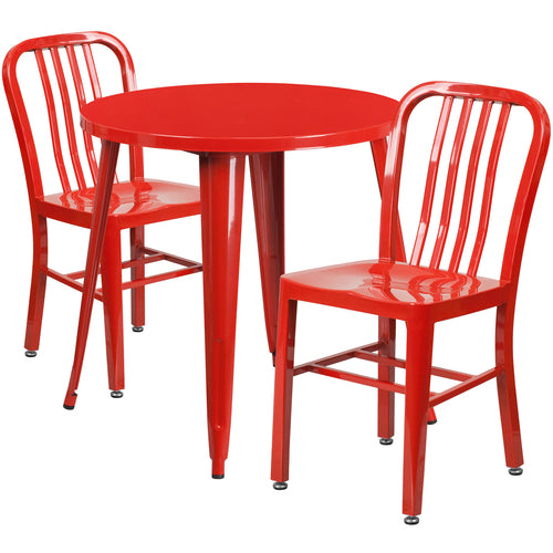 Flash Furniture CH-51090TH-2-18VRT-RED-GG Patio Dining Set