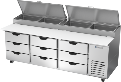 Beverage-Air DPD93HC-9 93" 9 Drawer Pizza Prep Table
