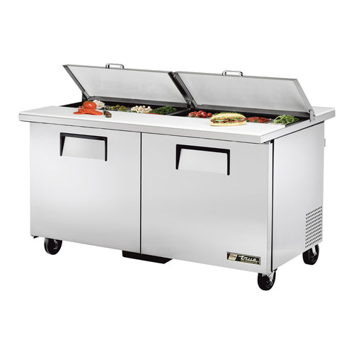True TSSU-60-16-DS-ST-HC 60 3/8" 2 Doors 16 Pan Sandwich / Salad Prep Table
