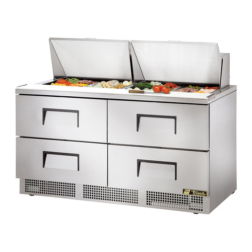 True TFP-64-24M-D-4-HC 64 1/8" 4 Drawer 24 Pan Mega Top Sandwich / Salad Prep Table