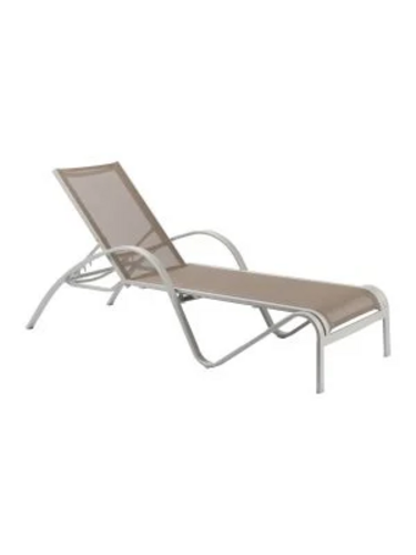 Florida Seating REDINGTON SUNLOUNGER SIL-MOCHA 76" Patio Lounge Seating