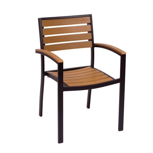 BFM Seating PH101CTKBL 18 1/2" Patio Chair