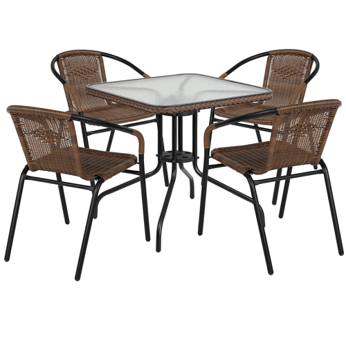 Flash Furniture TLH-073SQ-037BN4-GG Patio Dining Set