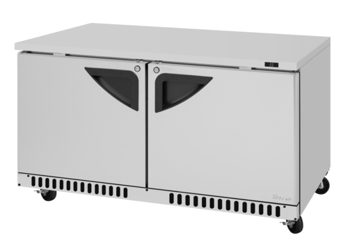 Turbo Air TUR-60SD-FB-N 60 1/4" Solid Door Undercounter Refrigerator