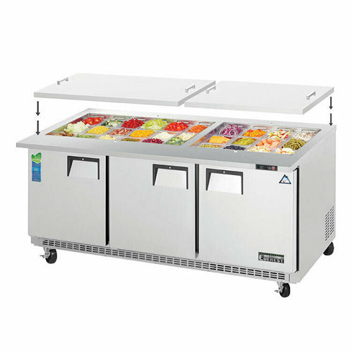 Everest EOTP3 71 1/8" 3 Doors 30 Pan Mega Top Sandwich / Salad Prep Table