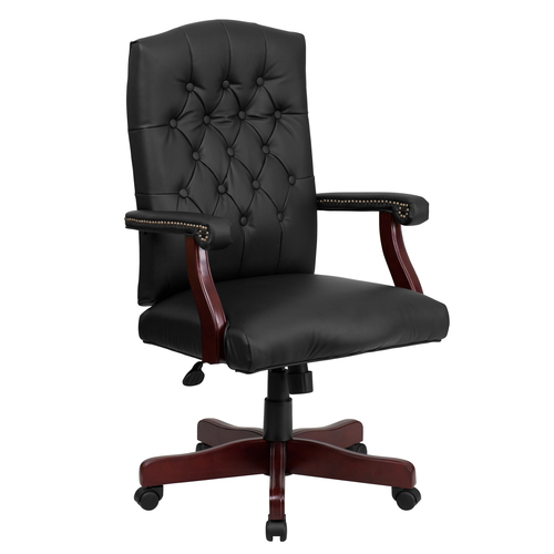 Flash Furniture 801L-LF0005-BK-LEA-GG 33" Dining Chair