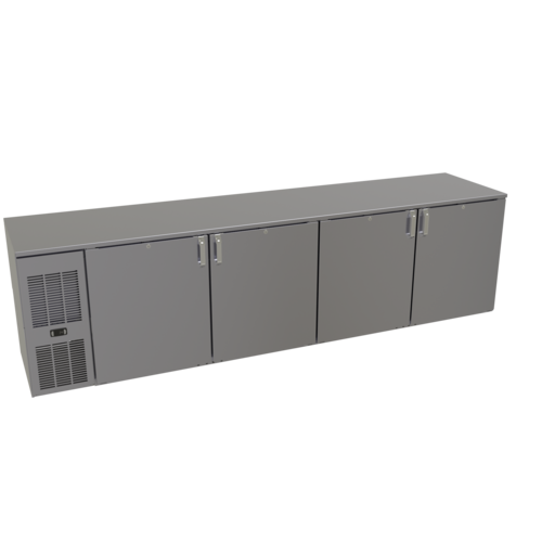 Glastender C1FL108 108" Solid Door Back Bar Cooler