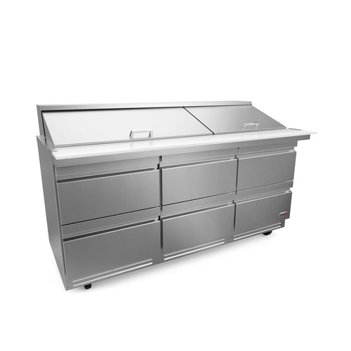 Fagor FMT-72-30-D6-N 72 1/2" Mega Top Sandwich / Salad Prep Table