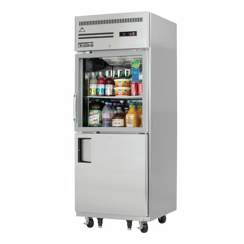 Everest EGSH2 29 1/4" 1 Section Solid & Glass Door Reach-In Refrigerator