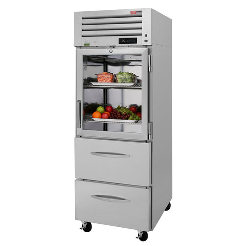 Turbo Air PRO-26R-G-D2-N 28 3/4" 1 Section Glass Door Reach-In Refrigerator