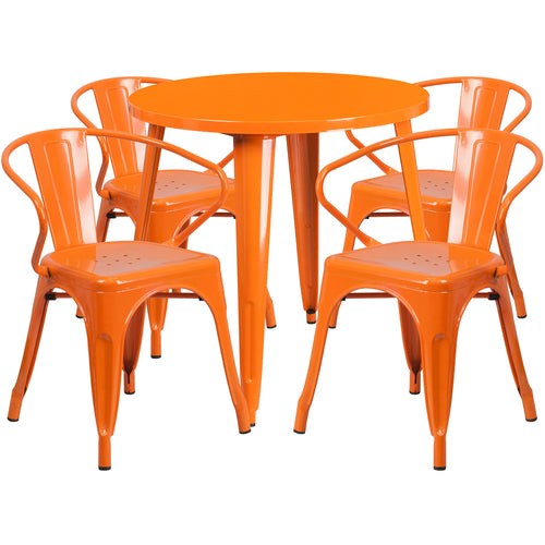 Flash Furniture CH-51090TH-4-18ARM-OR-GG Patio Dining Set