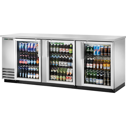 True TBB-4G-S-HC-LD 90 3/8" Glass Door Back Bar Cooler