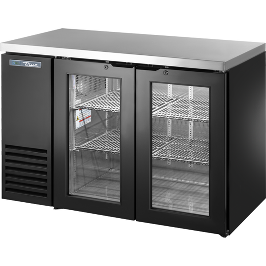 True TBB24-48-2G-Z1-SFT-B-1 48 1/8" Glass Door Back Bar Cooler