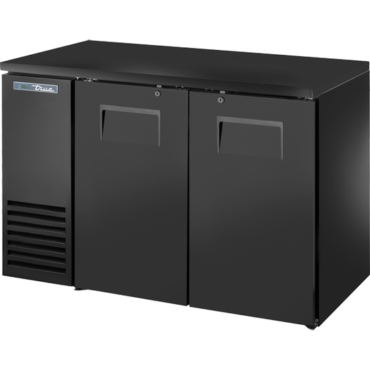 True TBB24-48-2S-Z1-BST-B-1 48 1/8" Solid Door Back Bar Cooler