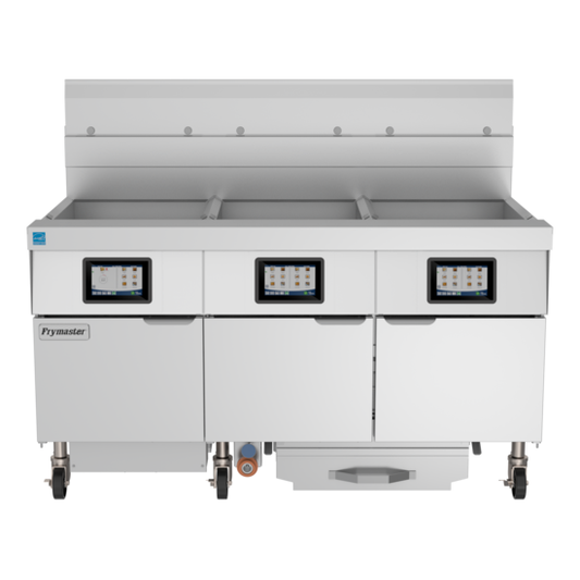 Frymaster 3FQG80T 60" (3) 80 lb Gas Fryer Battery