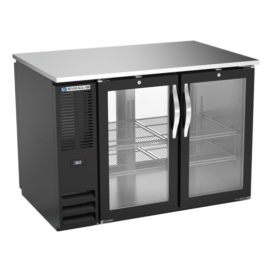 Beverage-Air BB48HC-FG-PT-B 48" Glass Door Back Bar Cooler