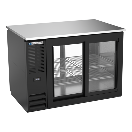 Beverage-Air BB48HC-GS-PT-B 48" Glass Door Back Bar Cooler