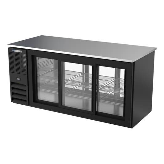 Beverage-Air BB72HC-F-GS-PT-B 72" Glass Door Back Bar Cooler