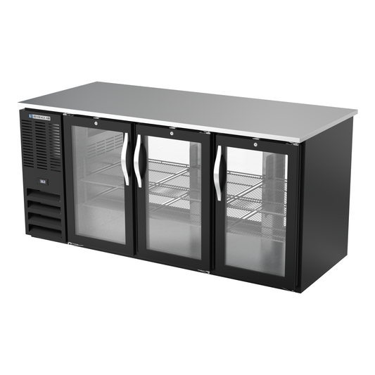 Beverage-Air BB72HC-G-PT-B 72" Glass Door Back Bar Cooler