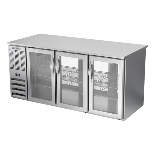 Beverage-Air BB72HC-G-PT-S 72" Glass Door Back Bar Cooler