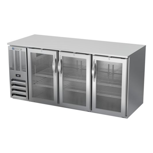 Beverage-Air BB72HC-G-S 72" Glass Door Back Bar Cooler