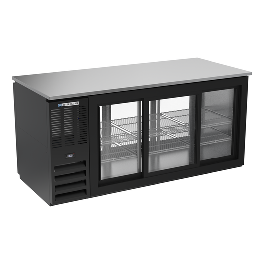 Beverage-Air BB72HC-GS-PT-B 72" Glass Door Back Bar Cooler