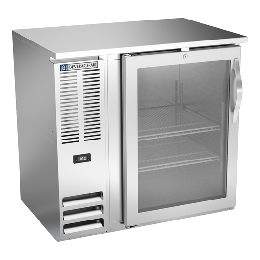 Beverage-Air BBN36HC-FG-S 36" Glass Door Back Bar Cooler