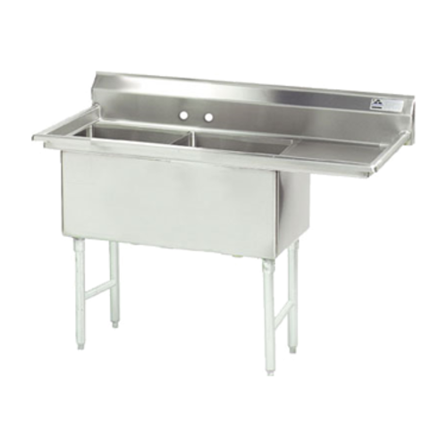 Advance Tabco FC-2-1824-24R-X 62 1/2" Compartment Sink