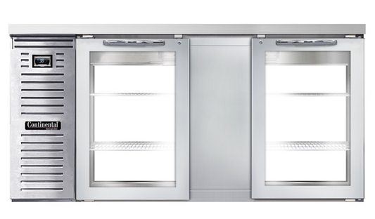 Continental Refrigerator BB69NSSGDPT 69" Solid Door Back Bar Cooler