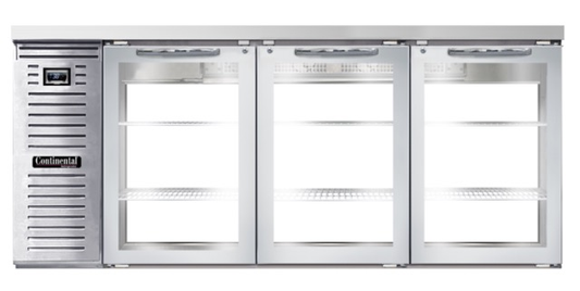 Continental Refrigerator BB79NSSGDPT 79" Solid Door Back Bar Cooler