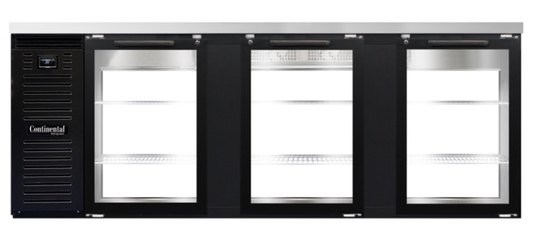 Continental Refrigerator BB90NGDPT 90" Solid Door Back Bar Cooler