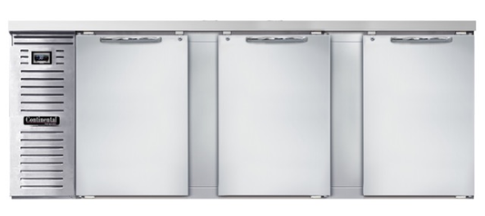 Continental Refrigerator BB90NSS 90" Solid Door Back Bar Cooler