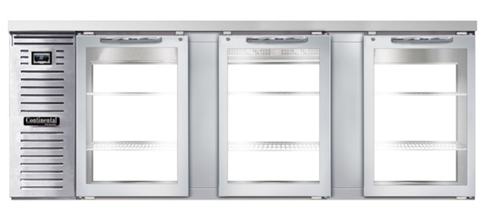 Continental Refrigerator BB90NSSGDPT 90" Solid Door Back Bar Cooler