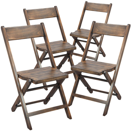 Flash Furniture 4-WFC-SLAT-AB-GG Commercial Beechwood Folding Event Chair with Slatted Seat in Antique Black - Main view