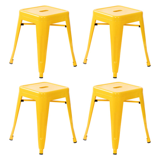 Flash Furniture ET-BT3503-18-YL-GG 18 Inch Table Height Indoor Stackable Metal Dining Stool in Yellow-Set of 4 - Main view