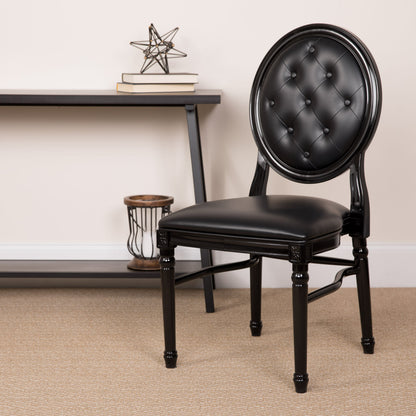 Flash Furniture LE-B-B-T-MON-GG 900 lb. Capacity King Louis Chair w/ Tufted Back, Black Vinyl Seat & Black Frame - View 2