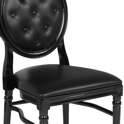 Flash Furniture LE-B-B-T-MON-GG 900 lb. Capacity King Louis Chair w/ Tufted Back, Black Vinyl Seat & Black Frame - View 6