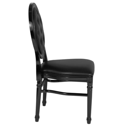 Flash Furniture LE-B-B-T-MON-GG 900 lb. Capacity King Louis Chair w/ Tufted Back, Black Vinyl Seat & Black Frame - View 7